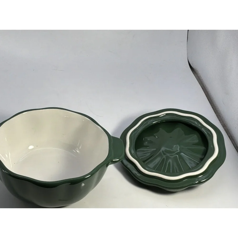The‎ Pioneer Woman Stoneware 2 Cup Pumpkin Cocotte Mini Dutch Oven - Green